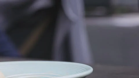 Close-up of Man Taking a Sip of Creamy Cappuccino in a Cafe Stock Footage 327672756
