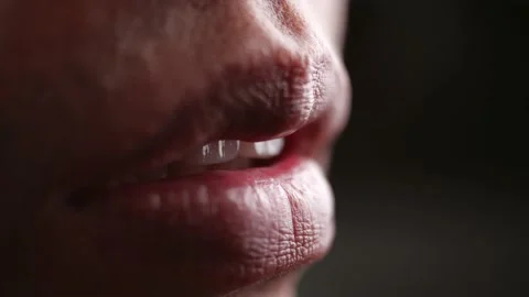 Close-up of man talking in slow motion Stock Footage 142589889