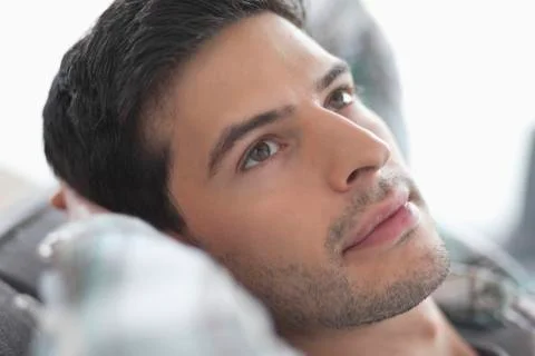 Close-up of a man thinking Stock Photos