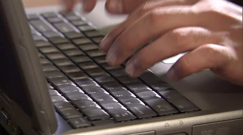 Close up of man typing on laptop. Stock Footage 46868968