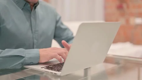 Close Up of Man Typing on Laptop Video stock 238646035