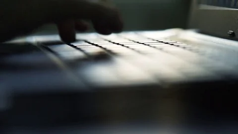Close-up of a Man Typing on a Laptop Keyboard Stock Footage 85346223