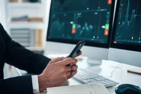 Close up of man typing something Фото