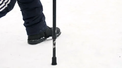 Close Up Of Man Using Crutches Stock Footage 102851714