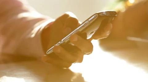 Close up of Man using Mobile Phone Stock-Footage 55546669