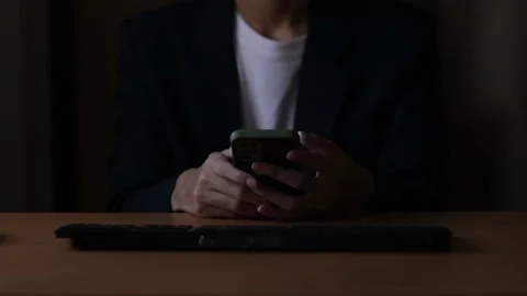 Close up man using mobile smart phone. Stock Footage 167146627