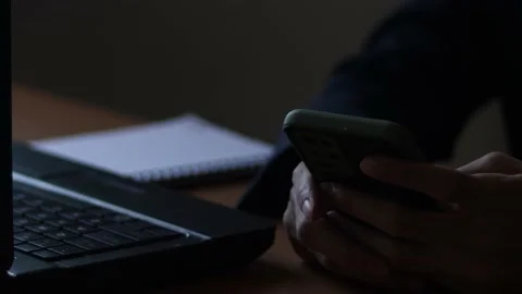 Close up man using mobile smart phone. Stock Footage 167146647