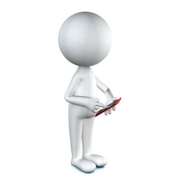 Close up of a man using mobile smart phone Stock Illustration