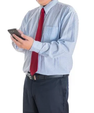 Close up of a man using mobile smart phone Stock Photos