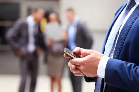 Close up of a man using smart phone Stock Photos