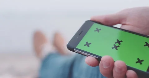 Close Up, Man Using Smartphone Touch Screen, Slow Motion 4K, DCi. 스톡 동영상 55688515