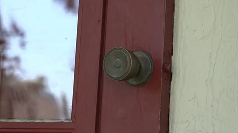 Close Up of Man Walk Inserting Key and Opening Front Door Stock Footage 79111018