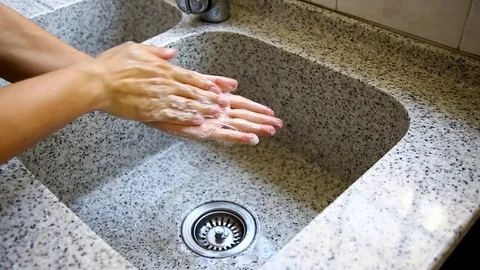 Close up of man washing hand Stock Footage 129175873