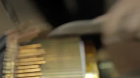 Close up of man winding motor Stock Footage 41669459