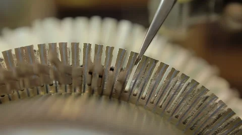 Close up of man winding motor Stock Footage 41669766