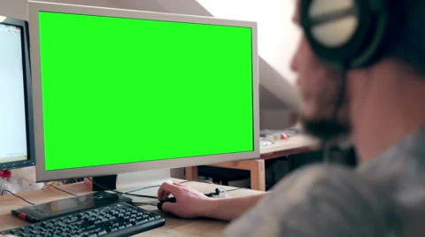  Close-up of a man working on computer in studio Stock Footage 50686944