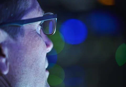 Close-up of man working in data center Stock Photos