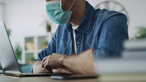 Close up of man working at home.  Stock Footage 128799970