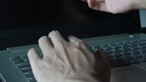 Close up man working with this laptop and get motivation sticky note with word Stock Footage 287782786