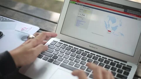 Close up a man Working On Laptop Computer Stock Footage 147309164