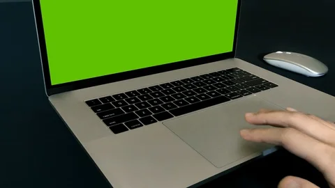 Close-up man working with notebook laptop Video stock 121878210