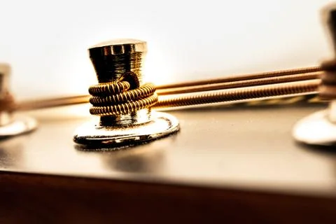 Close Up of Mandolin String Post on Headstock Stock Photos