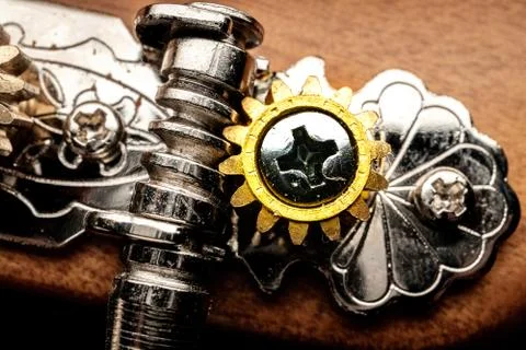 Close Up of Mandolin Tuning Gear Stock Photos