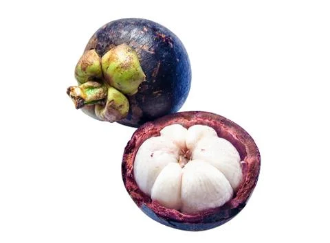 Close up mangosteen on isolate 写真素材