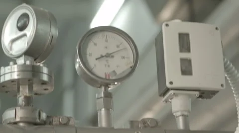 Close of manometer at chocolate factory Stock Footage 42753910