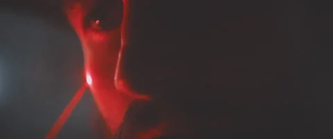 Close up of mans eyes in red light front view Stock Footage 203563901