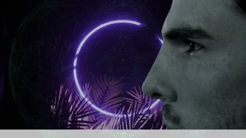 A close up of a man's face is against a green screen Stock Footage 329922702