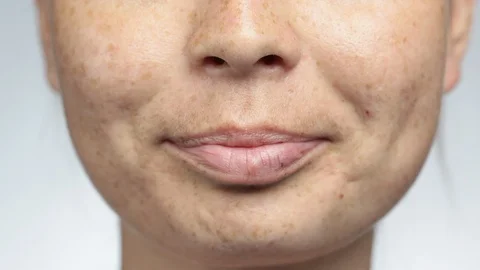 A close up of a mans face Stock Footage 128635573