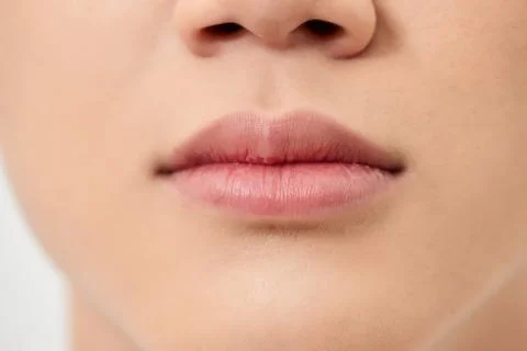 Close Up Of Man's Face Lips Stock Photos