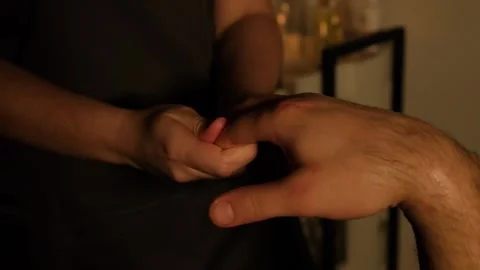 Close-up of a man's hand being massaged in a spa. Stock Footage 255772741