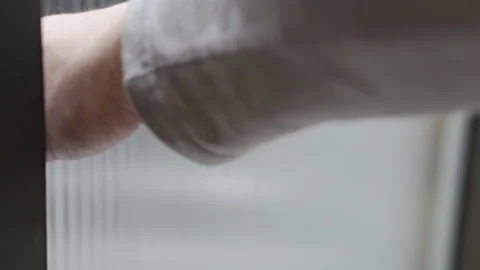 Close-up of the man's hand closing the door. Stock Footage 196095694