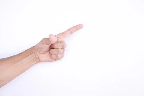 Close-up of man's hand pointing. Stock Photos