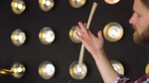 Close Up of Mans hand showing SUPER EASY drum stick spinning method. Stock Footage 155554067