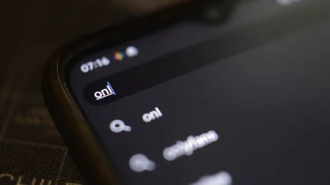 Close-up man's hand type onlyfans pornography website on the internet bar. Video stock 229765238