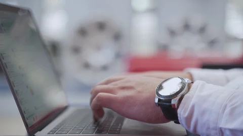 Close-up Of A Man's Hand Using Laptop Stock-Footage 121832662