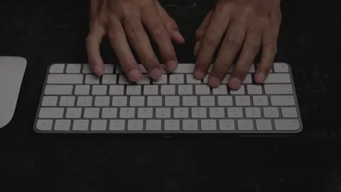 Close-up of a man's hands click the keyboard Video stock 291314661