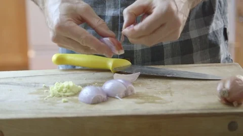 Close up - mans hands cooking Video stock 81186187