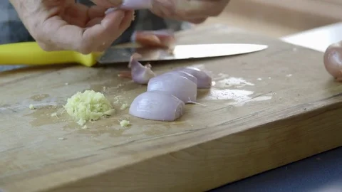 Close up - mans hands cooking Stock Footage 81186270