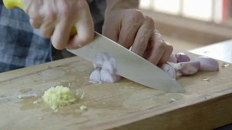 Close up - mans hands cooking Video stock 81186374