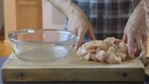 Close up - mans hands cooking Video stock 81186819