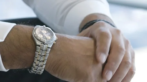 Close up of man's hands held together Stock Footage 124233355