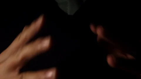 Close up of man's hands praying with dark background Video stock 121232966