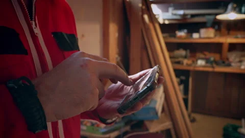 Close-up of a mans hands using a smartphone. Stock Footage 318588483