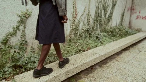 Close-up of man's legs back view, stylish man Stock Footage 274150666