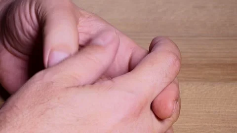 Close-up of a man's obsessive hands Video stock 250484902