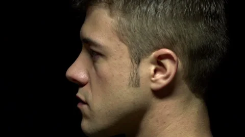 Close up of man's profile in color Stock Footage 22978279